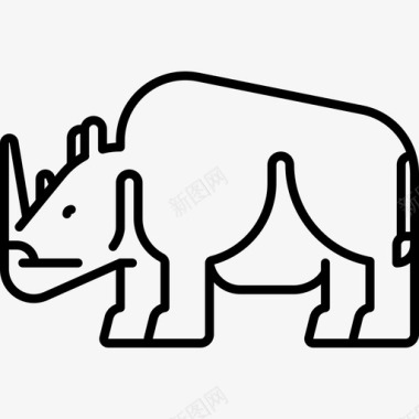 犀牛动物21直系图标图标