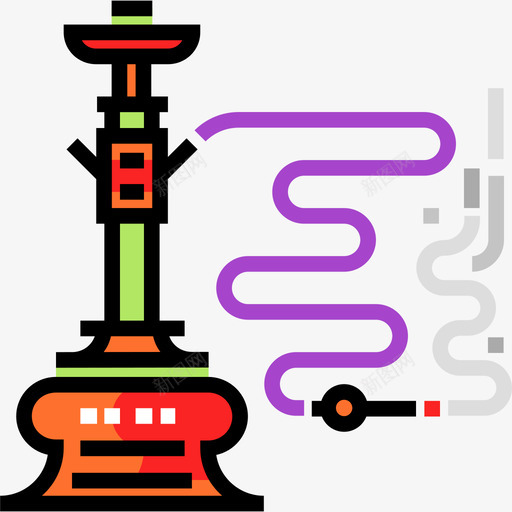 Hookah嬉皮士7线性颜色图标svg_新图网 https://ixintu.com Hookah 嬉皮士7 线性颜色