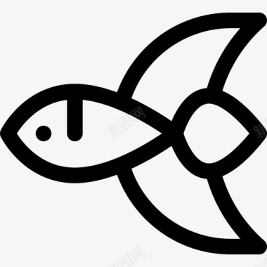 暹罗斗鱼海洋生物9直系图标图标