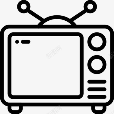 电视复古科技2线性图标图标