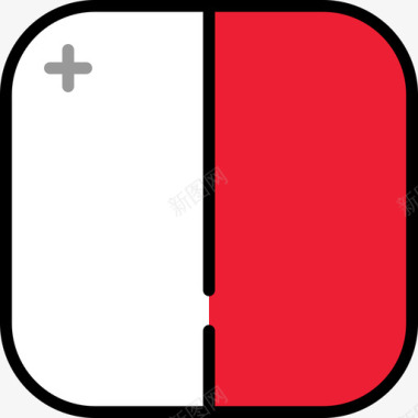 马耳他国旗收藏6圆形方形图标图标