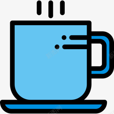 咖啡杯商务50线性颜色图标图标