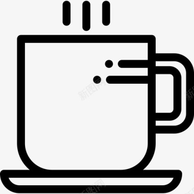 咖啡杯商务51直线型图标图标