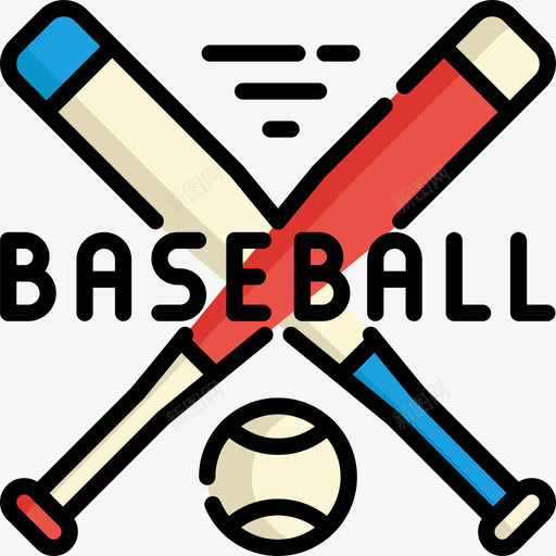 蝙蝠棒球2线颜色图标svg_新图网 https://ixintu.com 棒球2 线颜色 蝙蝠