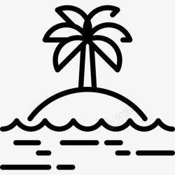 夏季树枝线性图标岛屿夏季4线性图标高清图片