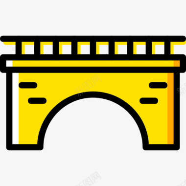 桥城市景观4黄色图标图标