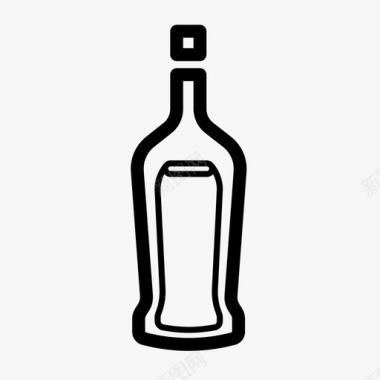 杜松子酒酒精玻璃瓶图标图标
