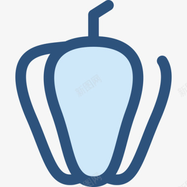 甜椒食物和餐厅4蓝色图标图标