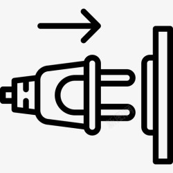 插头2插头连接器电缆2线性图标高清图片