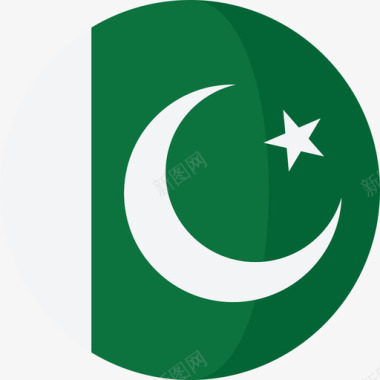 巴基斯坦国旗3圆圈平图标图标