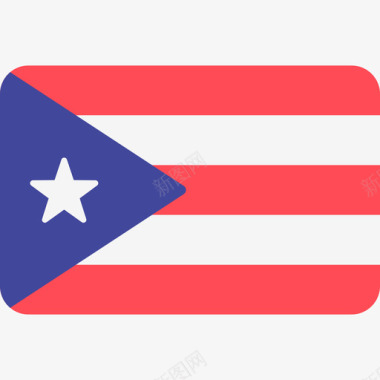 波多黎各国际国旗6圆形矩形图标图标