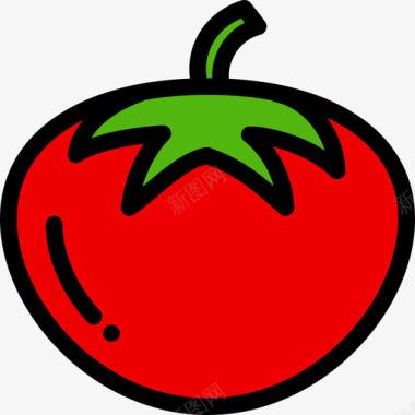 番茄健康食品8原色图标图标