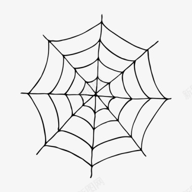 蜘蛛网涂鸦万圣节图标图标