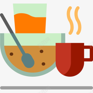 麦片粥咖啡和早餐2无糖图标图标
