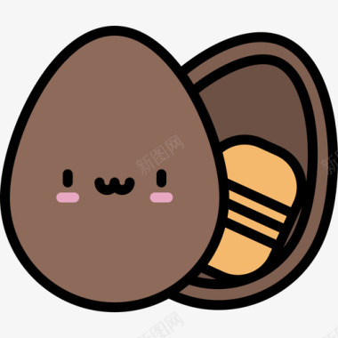 巧克力蛋卡瓦伊糖果原色图标图标
