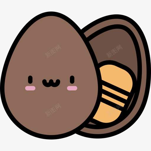 巧克力蛋卡瓦伊糖果原色图标svg_新图网 https://ixintu.com 卡瓦伊糖果 原色 巧克力蛋