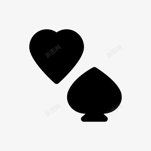 纸牌套装游戏心形图标svg_新图网 https://ixintu.com 心形 扑克牌 游戏 纸牌套装 赌博符号图标