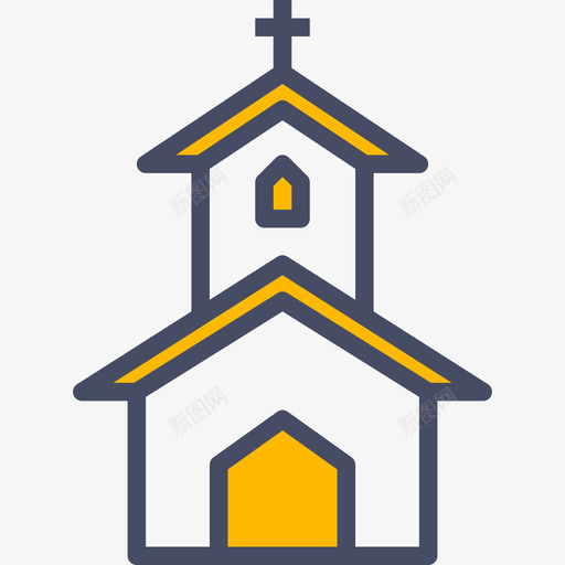 教堂复活节4线性颜色图标svg_新图网 https://ixintu.com 复活节4 教堂 线性颜色