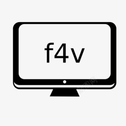 FLV视频格式flashvideoflv监视器图标高清图片