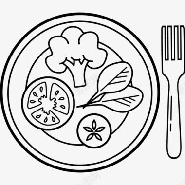 沙拉4号餐厅手工制作图标图标