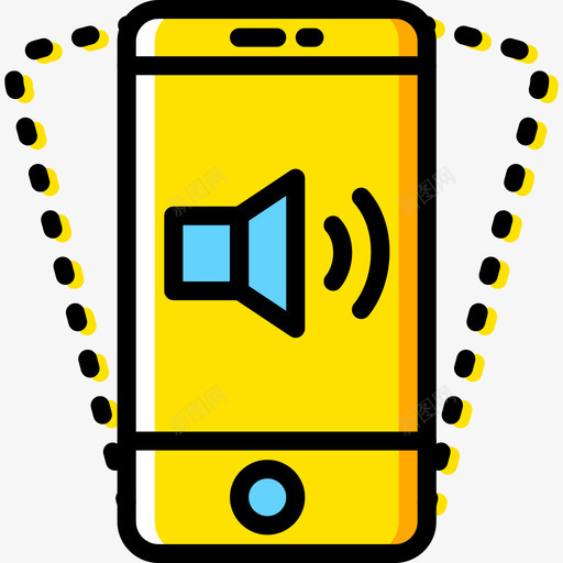 智能手机移动功能黄色图标svg_新图网 https://ixintu.com 智能手机 移动功能 黄色
