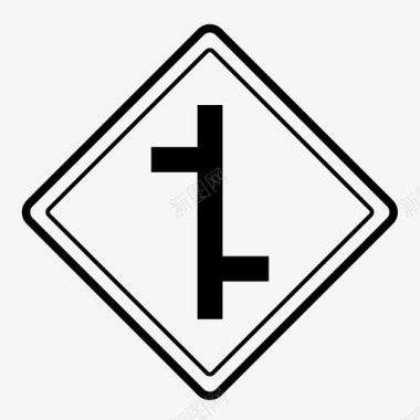 交错交叉口道路标志规则图标图标