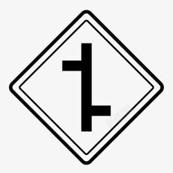 交错的道路交错交叉口道路标志规则图标高清图片