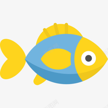 鱼海洋生物7扁平图标图标
