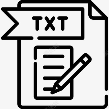 Txt文件文件夹3线性图标图标