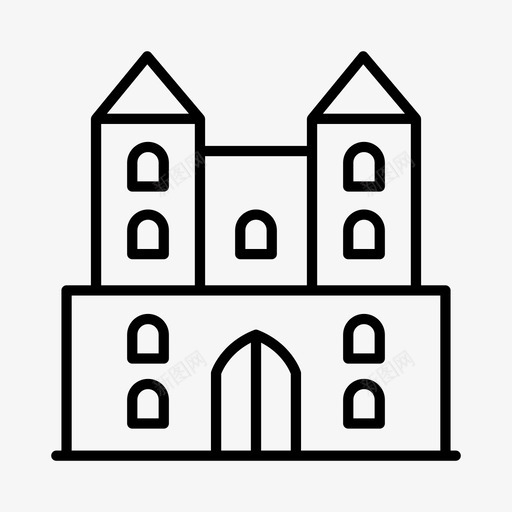 城堡建筑城市图标svg_新图网 https://ixintu.com 城堡 城市 城镇 建筑