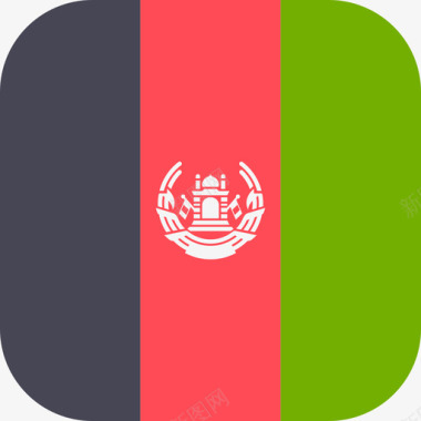 阿富汗国际国旗3圆形方形图标图标