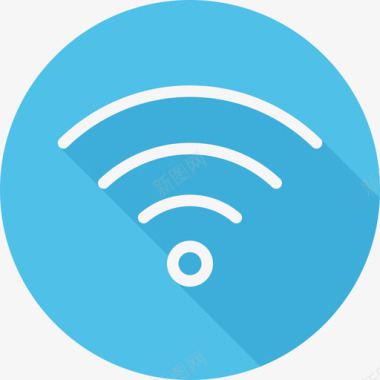 Wifi通信和网络2扁平圆形图标图标