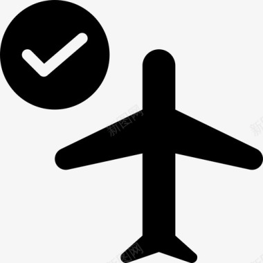 机场未受影响飞机复选标记图标图标