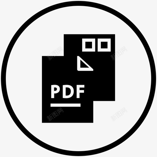 pdf文件文件格式图标svg_新图网 https://ixintu.com pdf 可移植文件 可读文件 基本设计6黑色填充减去正面 文件 文件格式