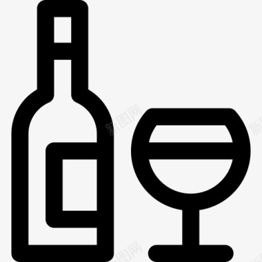 葡萄酒野餐5直系图标图标