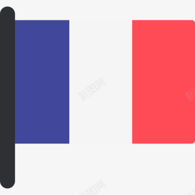 法国国际国旗5桅杆图标图标
