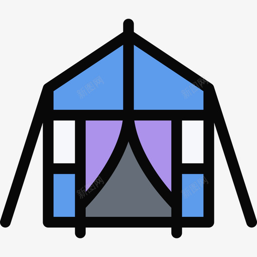 帐篷海滩和露营颜色图标svg_新图网 https://ixintu.com 帐篷 海滩和露营 颜色
