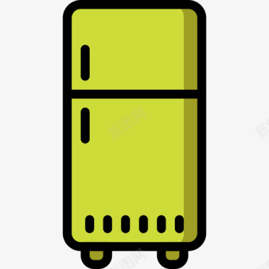 冰箱厨房用品线性颜色图标图标