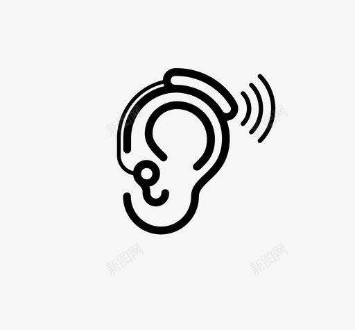 助听器老化听力受损图标svg_新图网 https://ixintu.com 助听器 听力受损 听力损失 听力障碍 老化