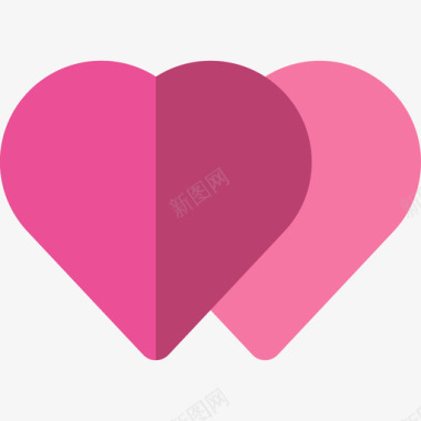 心脏约会应用程序2扁平图标图标