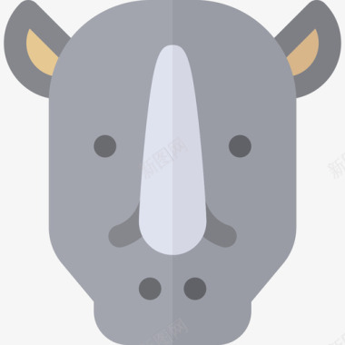 犀牛狩猎平坦图标图标