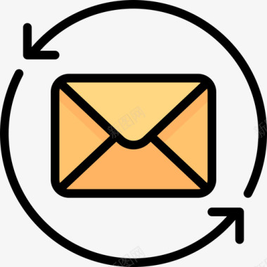 电子邮件客户服务9线颜色图标图标