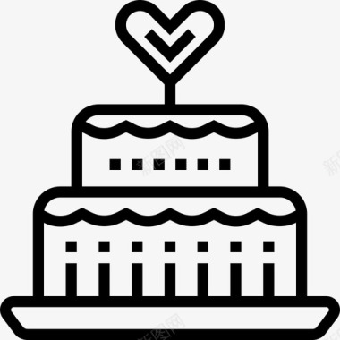 婚礼蛋糕婚礼元素线性图标图标