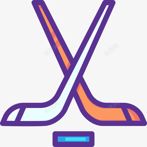 冰球运动23线性颜色图标svg_新图网 https://ixintu.com 冰球 线性颜色 运动23