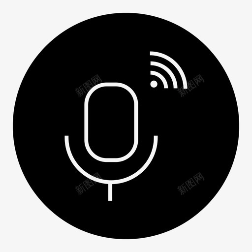 麦克风物联网语音图标svg_新图网 https://ixintu.com wifi 无线 物联网 物联网轮廓笔划减前 语音 麦克风