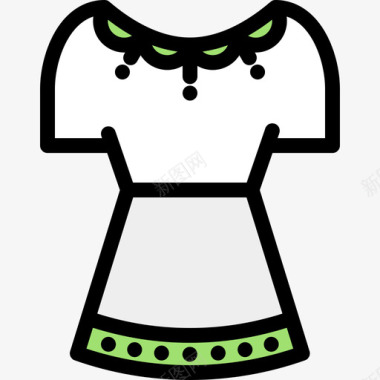 连衣裙波西米亚风格2线性颜色图标图标