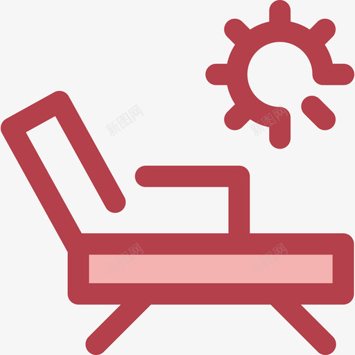 躺椅旅行18红色图标svg_新图网 https://ixintu.com 旅行18 红色 躺椅