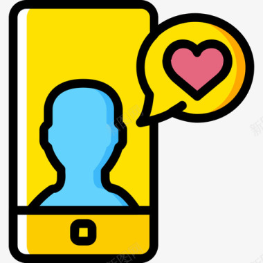 智能手机浪漫生活方式10黄色图标图标