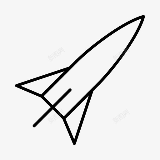 火箭游戏太空船图标svg_新图网 https://ixintu.com 太空船 旅行 游戏 游戏细线图标 火箭