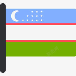 克斯乌兹别克斯坦国际国旗5桅杆图标高清图片